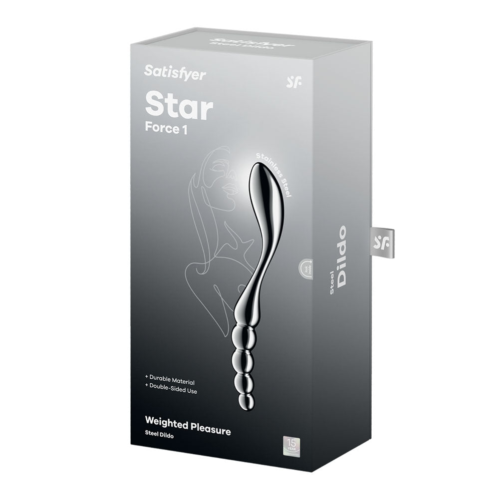 Satisfyer Star Force 1 - Chrome Steel 21 cm Dildo