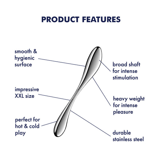 Satisfyer Star Force 3 - Chrome Steel 27 cm Dildo