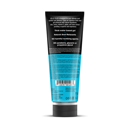 Wicked Jelle Plus - Relaxing Water Based Anal Lubricant - 240 ml Bottle