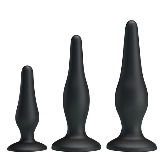Party Up JERRY Butt Plug Set - Black Butt Plugs - Set of 3 Sizes