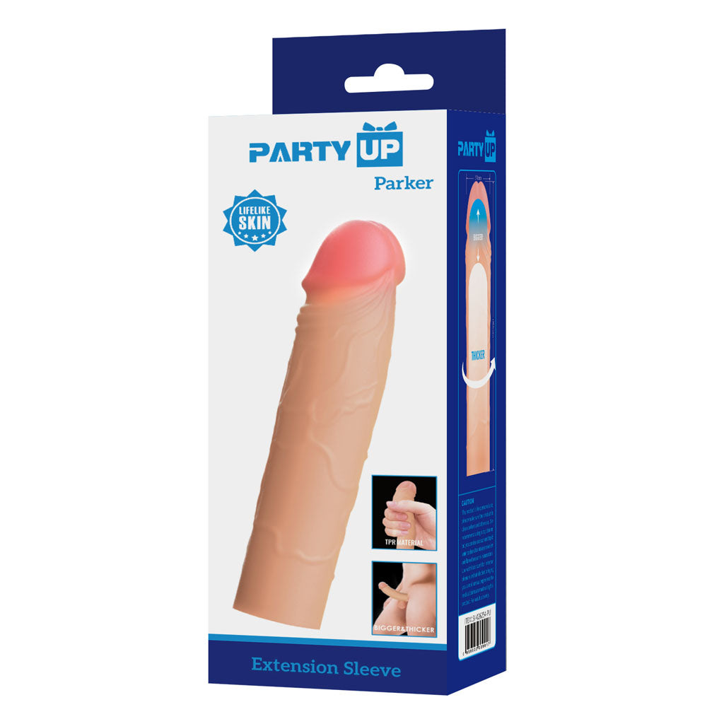 Party Up PARKER 2 Inch Extender Sleeve - Flesh 2 Inch Penis Extender Sleeve