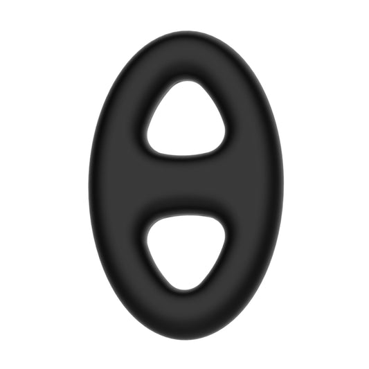 CRAZY BULL Oval Cock & Ball Ring - Black Cock & Ball Ring