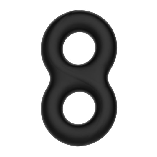 CRAZY BULL Double Donut Cock & Ball Ring - Black Cock & Ball Ring