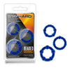 Stay Hard Beaded Cockrings - Blue Cock Rings - Set of 3 Sizes