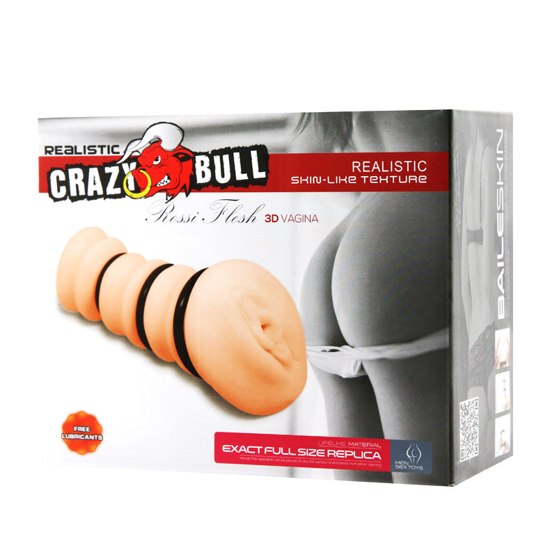 CRAZY BULL ROSSI Vagina Stroker - Flesh Vagina Stroker with Tightening Rings