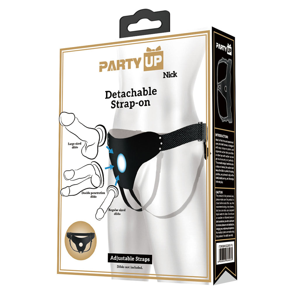Party Up NICK Strap-On Harness - Black Adjustable Strap-On Harness (No Probe Included)