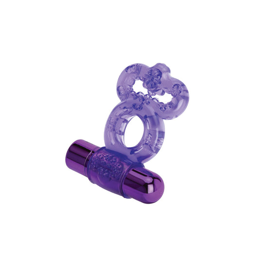 Bodywand Rechargeable Duo Ring - Purple USB Rechargable Vibrating Cock Ring