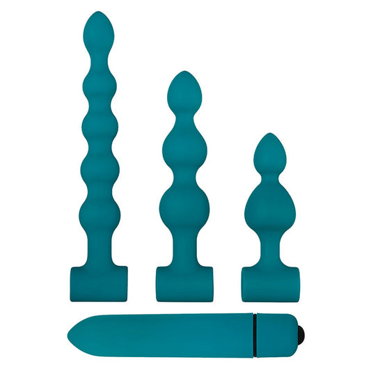 Adam & Eve Vibrating Bumpy Bead Set - Green Vibrating Anal Bead Set