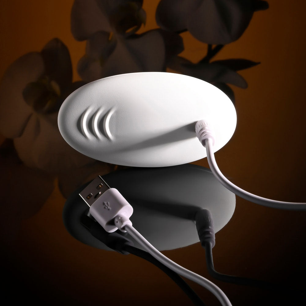 Evolved LOVEBIRDS - Purple 20.8 cm USB Rechargeable Double-Ended Rabbit Vibrator with Remote