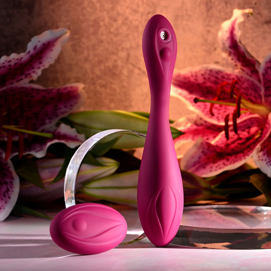 Evolved CHERRY POSE - Pink 16.1 cm USB Rechargeable Flexible & Posable Vibrator with Remote