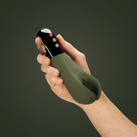 Fun Factory MANTA moss green-black - Moss Green 18 cm USB Rechargeable Mens & Couples Vibrator