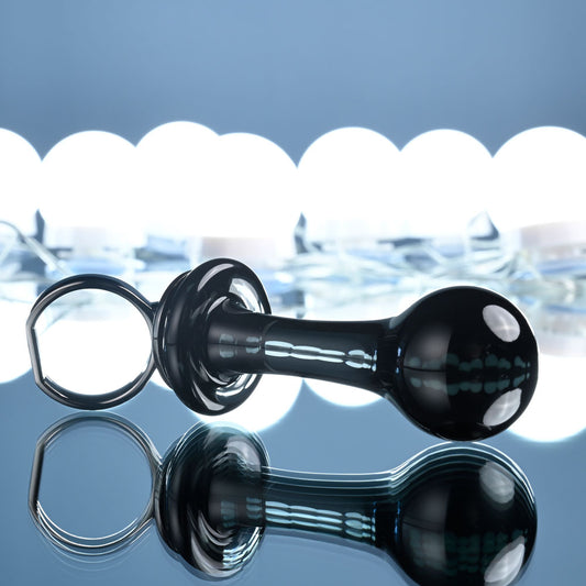 Gender X BLOW POP - Black 12.8 cm Glass Plug with Ring Pull