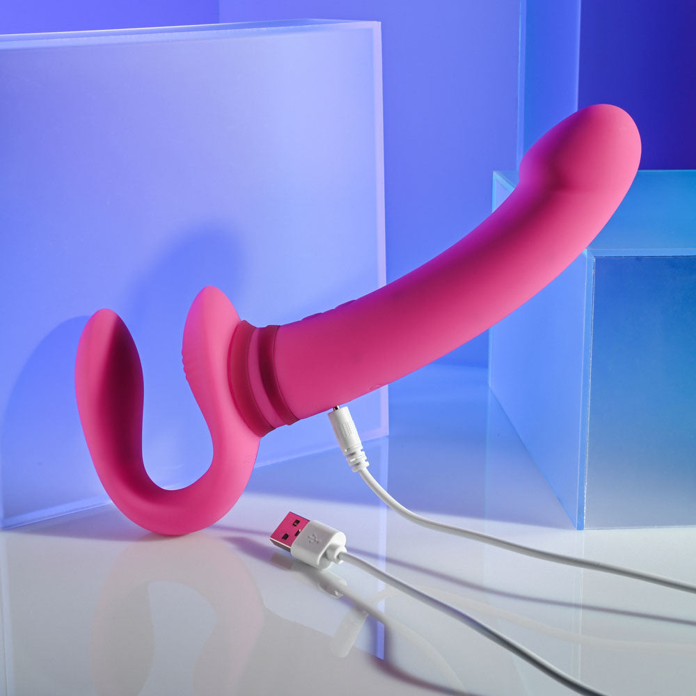 Gender X SHARING IS CARING - Pink 21.9 cm USB Rechargeable Strapless Strap-On
