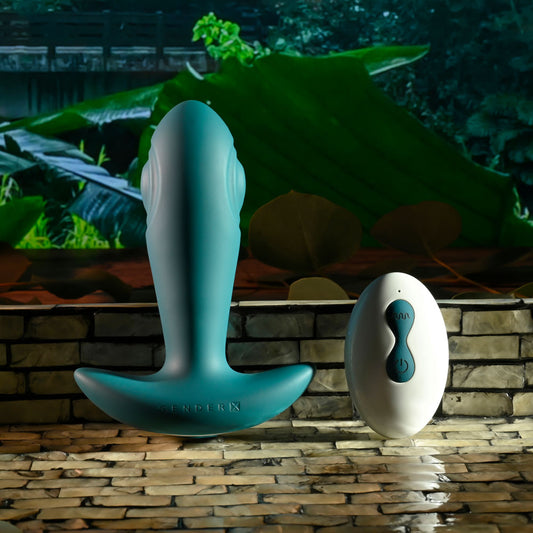 Gender X TUNNEL TAPPER - Grey 12.1 cm USB Rechargeable Tapping Anal Plug with Wireless Remote