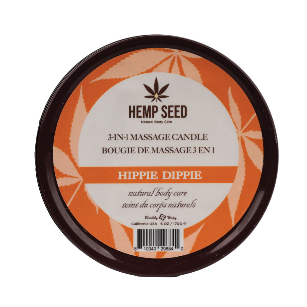 Hemp Seed 3-In-1 Massage Candle - Hippie Dippie (Toasted Coconut, Sparkling Cashmere, Sandalwood)- 170 g