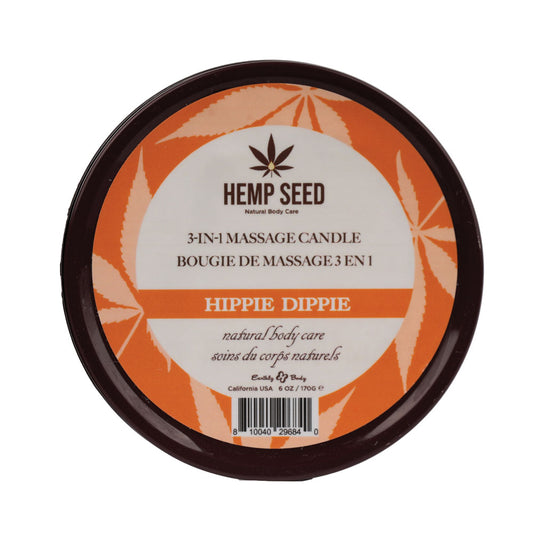 Hemp Seed 3-In-1 Massage Candle - Hippie Dippie (Toasted Coconut, Sparkling Cashmere, Sandalwood)- 170 g