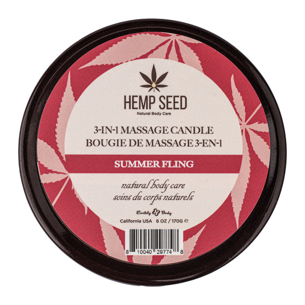 Hemp Seed 3-In-1 Massage Candle - Summer Fling (Juicy Pear, Violet, Radiant Amber) Scented - 170 g