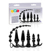 Try-Curious Anal Plug Kit - Black Anal Kit - Set of 6