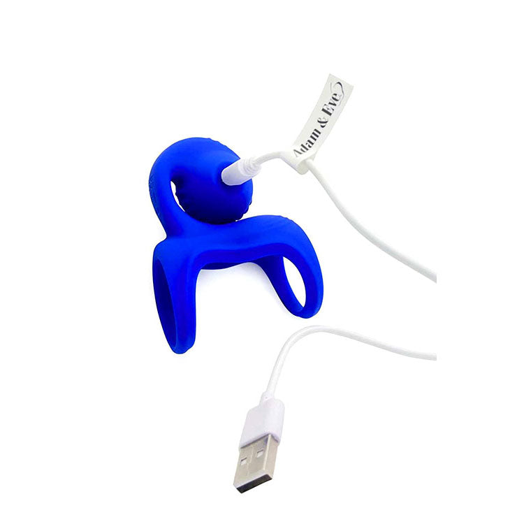 Adam & Eve ROCKIN & ROLLIN SNAIL - Blue USB Rechargeable Vibrating Couples Cage