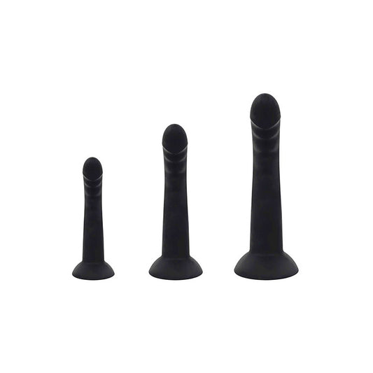 Adam & Eve ADAMS RIDGED TRIO - Black Anal Training Kit - Set of 3 Sizes