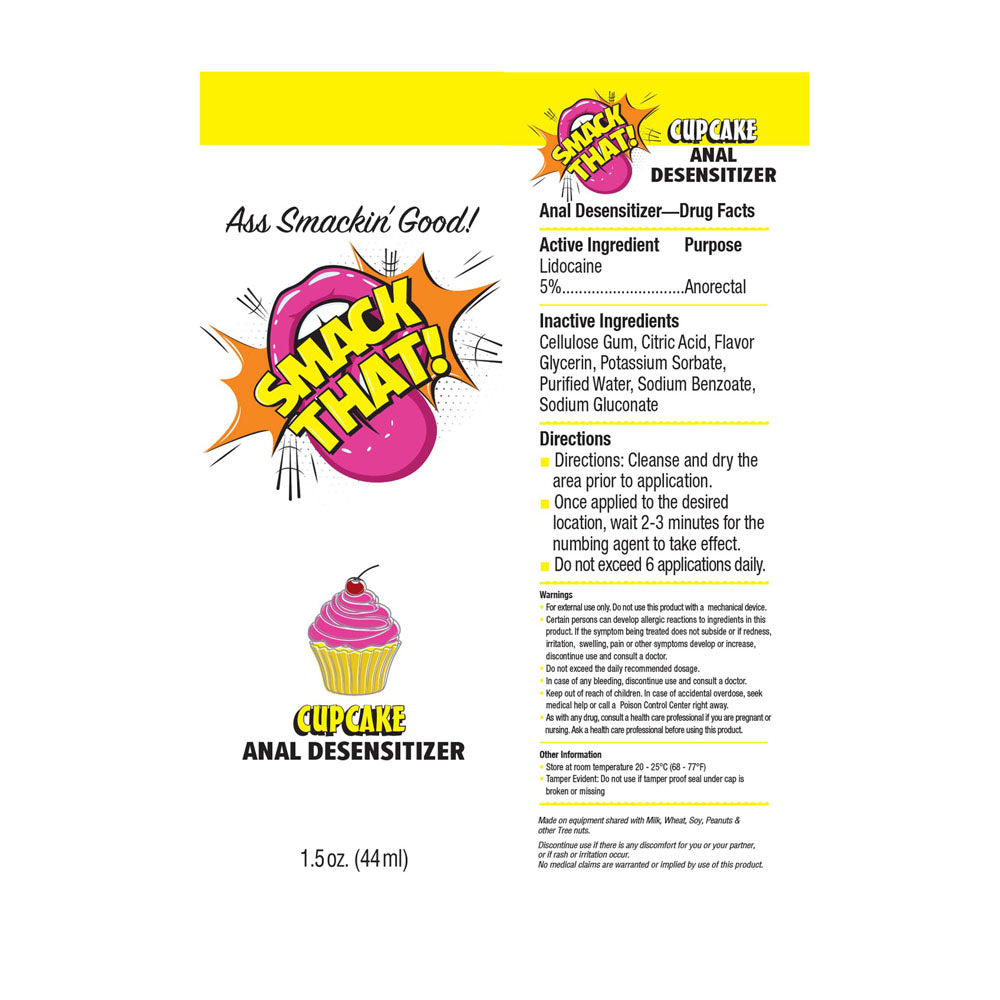 Smack That! Anal Desensitiser - Cupcake - Cupcake Flavoured Anal Desensitiser - 44 ml Tube