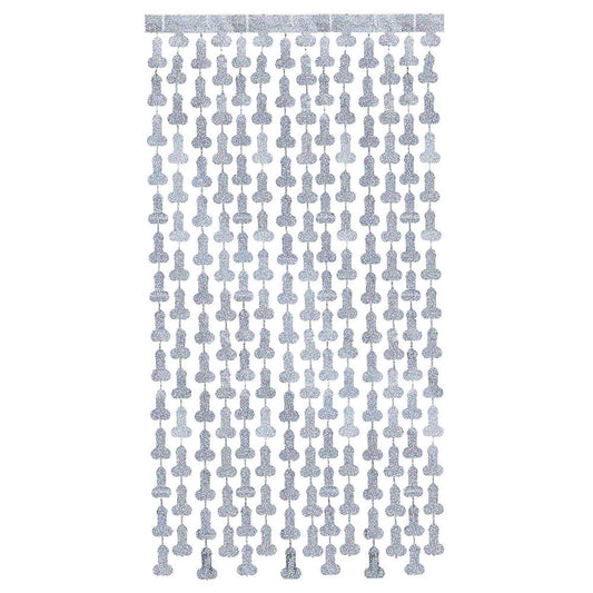 Glitterati - Penis Party Disco Metallic Curtains - Party Doorway Decoration - Set of 2
