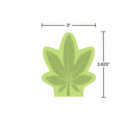Cannabis Leaf Sticky Notes - Novelty Sticky Notes - 100 Pack