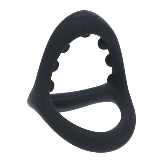 LEVELZ Soft Bead Grip Silicone Cock Ring - Black - Black Cock & Balls Rings