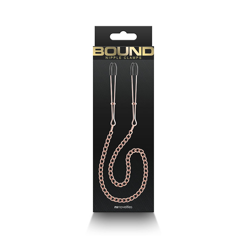 Bound Nipple Clamps - DC3 - Rose Gold - Rose Gold Nipple Clamps with Chain
