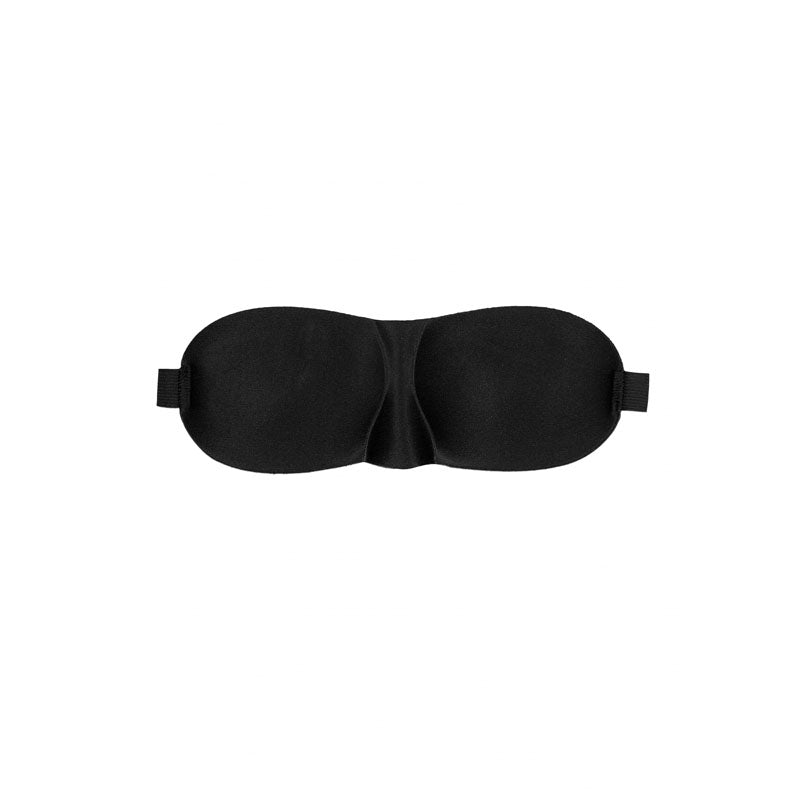 OUCH! Black & White Satin Curvy Eye Mask - Black Eye Restraint