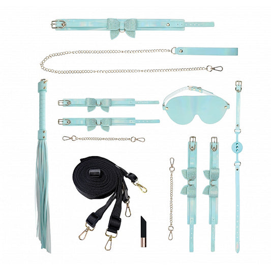 OUCH! Paris Collection - Kit with Bag - Baby Blue Bondage Set with Bag - 8 Piece Kit