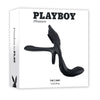 Playboy Pleasure The 3 Way - Black USB Rechargeable Vibrating Cock Ring with Wireless Remote