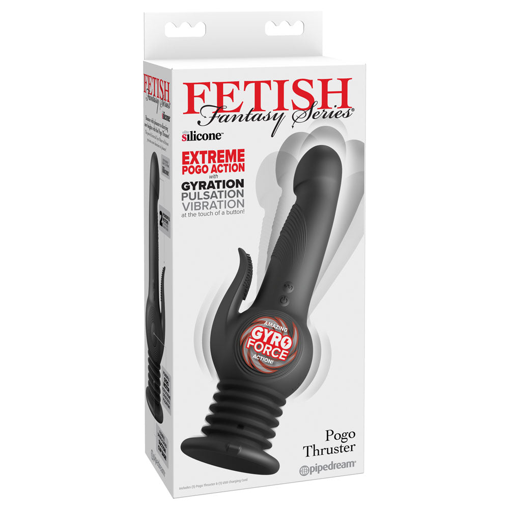 Fetish Fantasy Series Pogo Thruster - Black USB Rechargeable 23.5 cm Gyrating Rabbit Vibrator
