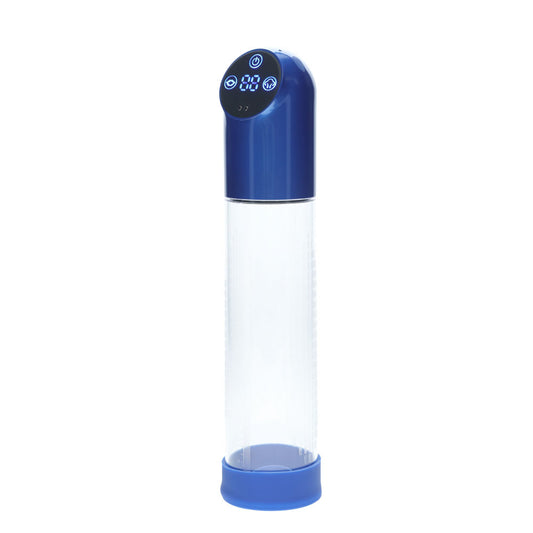 PUMPED Automatic Waterproof Pump - Metal Blue - Blue/Clear USB Rechargeable Automatic Penis Pump