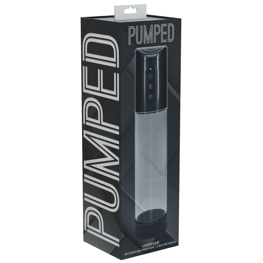 PUMPED Hyperpump Automatic Pump - Gunmetal - Gunmetal Grey USB Rechargeable Auto Penis Pump