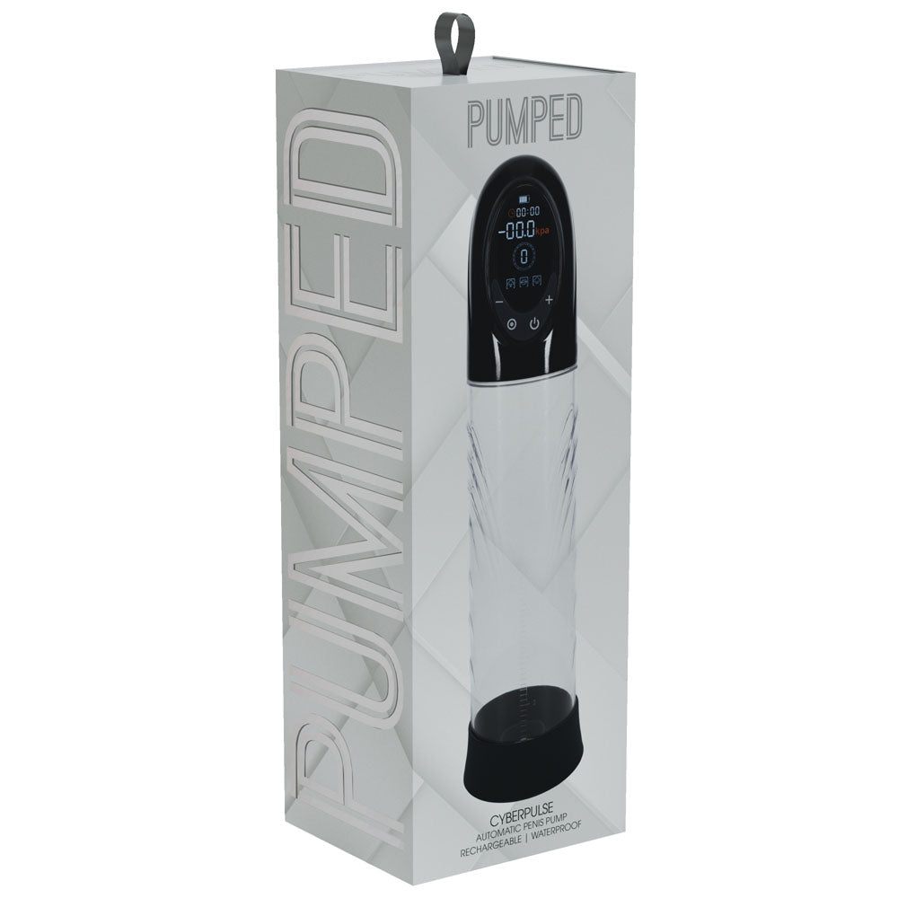 PUMPED CyberPulse Automatic Penis Pump - Black - Black/Clear USB Rechargeable Auto Penis Pump