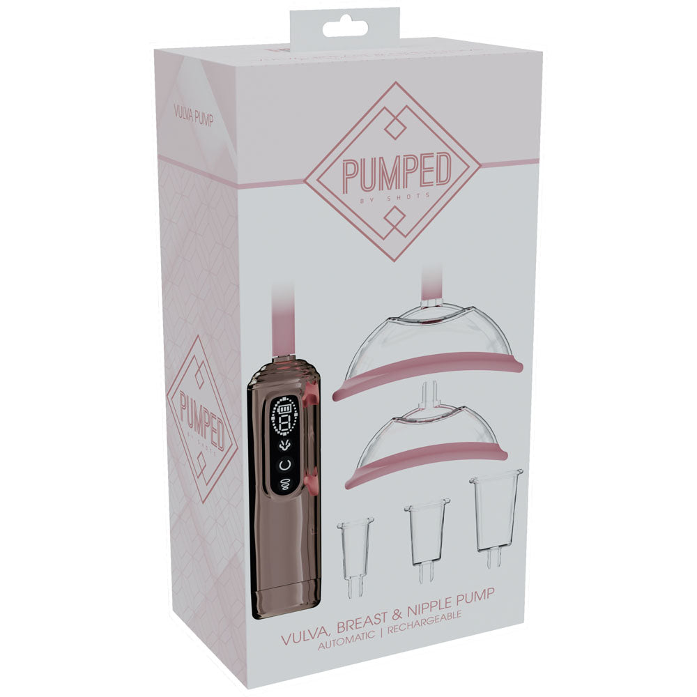 PUMPED Vulva, Breast & Nipple Pump - Rose Gold - Rose Gold USB Rechargeable Ladies Pump Set