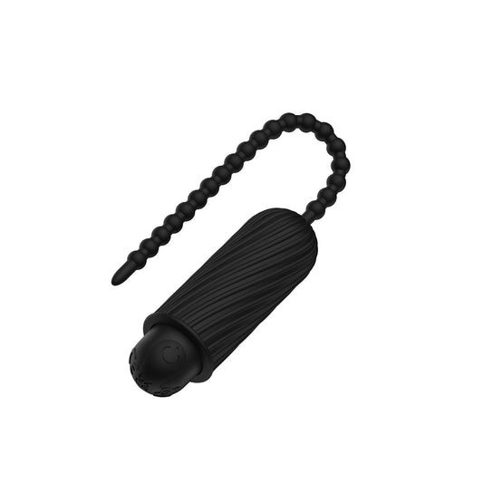 Passion Play Vibrating Silicone Sound - Black USB Rechargeable Vibrating Urethral Sound