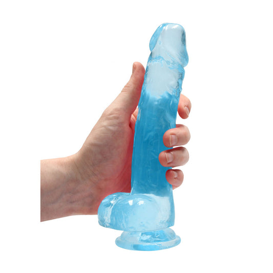 REALROCK 8'' Realistic Dildo With Balls - Blue 20.3 cm Dong