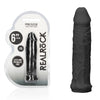 REALROCK 6'' Realistic Penis Sleeve - Black - Black 15.2 cm Penis Extension Sleeve