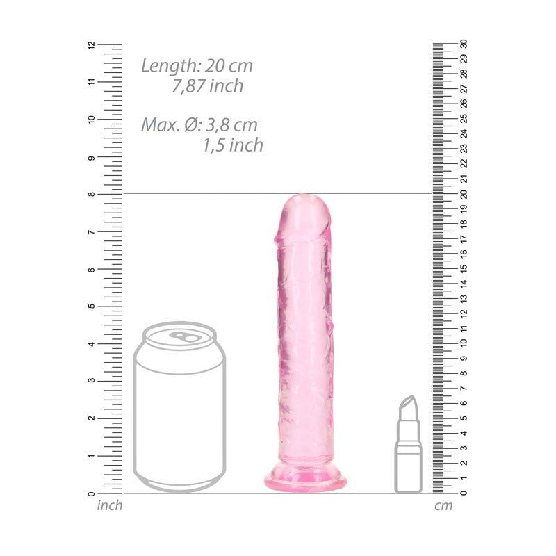 REALROCK 18 cm Straight Dildo - Pink - Pink 18 cm (7'') Dong