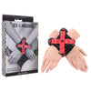 S&M Exs & Ohs Cross Cuffs - Red/Black Restraints