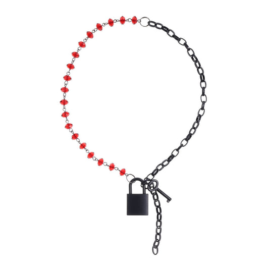 S&M Exs & Ohs Crystal Day Collar - Red/Black Collar Jewellery