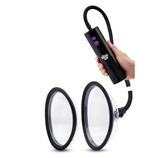 Size Up Rechargeable Power Plumper Pussy Pump - Clear USB Rechargeable Vagina Pump with Interchangeable Chambers