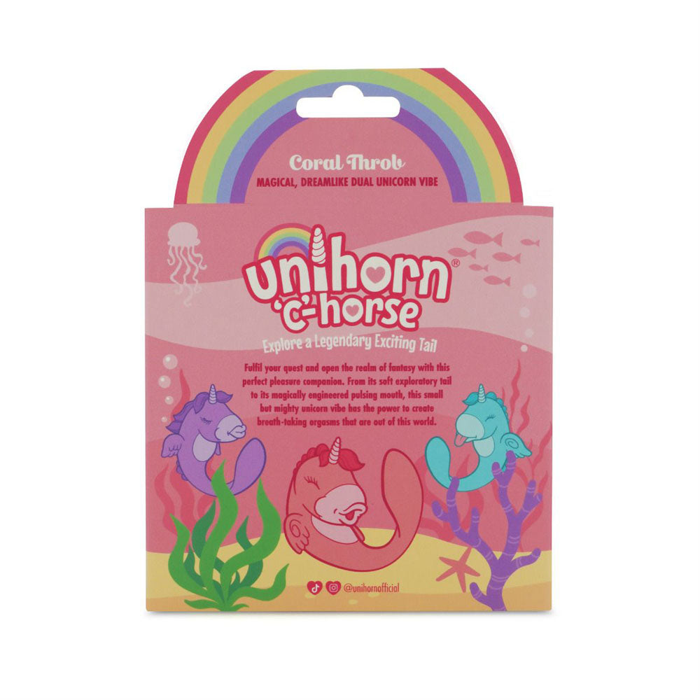 Unihorn - C Horse - Coral Throb - Coral USB Rechargeable Dual Unicorn Vibrator