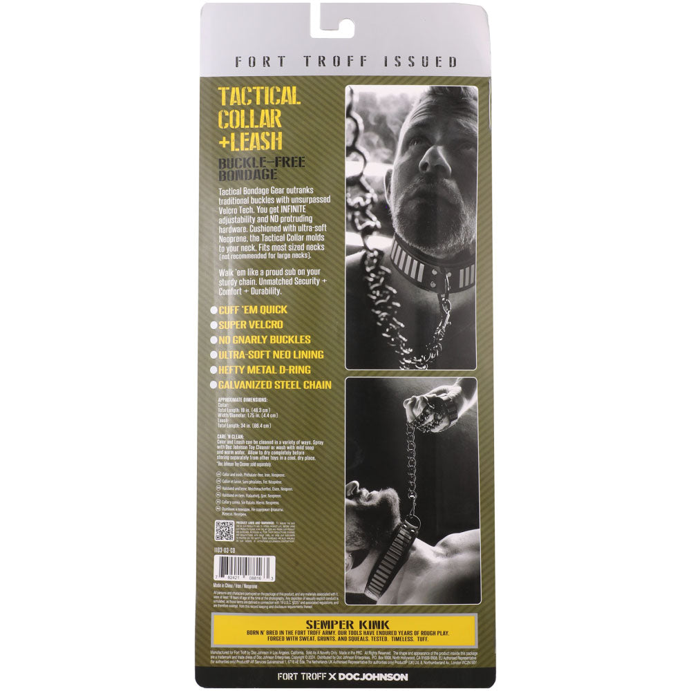 Fort Troff - Tactical Collar & Leash - Black/Green Restraint