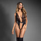 DOMINA Lock & Key Open Teddy - Black - Black - M/L Size