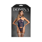 DOMINA Gartered Bustier & Panty - Navy - Navy Blue - M/L Size