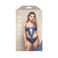 OPULENCE Crotchless Pearl Halter Teddy SM - Royal Blue - S/M Size