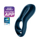 Satisfyer Epic Duo - Navy Blue USB Rechargeable Cock & Balls Ring with App Control